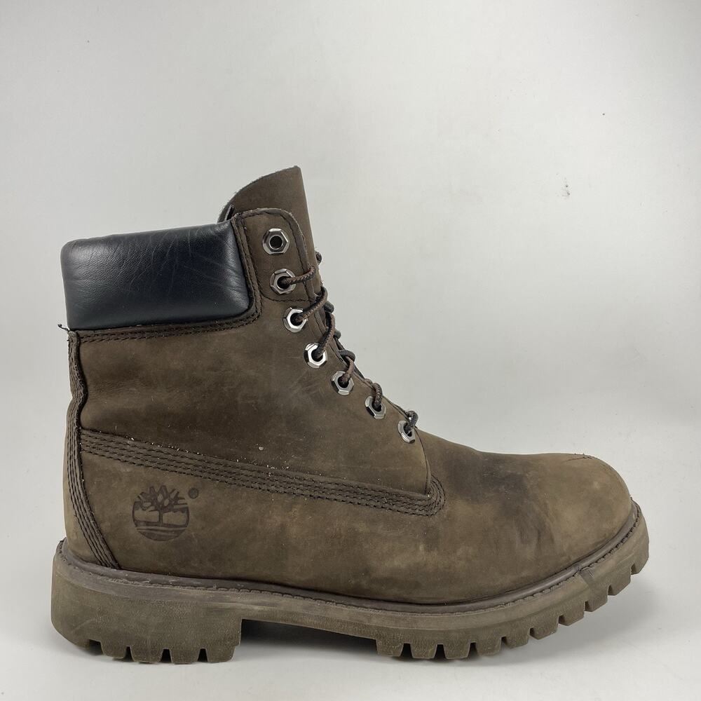 Timberland 10001 6” Premium Waterproof Boots Mens Size 8 M Brown Nubuck Leather